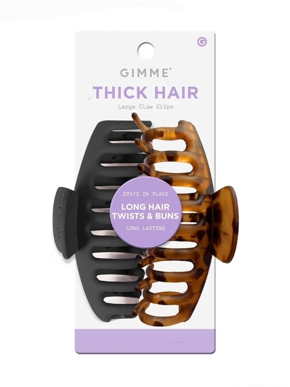2PC Gimme Black & Brown Hair Claw Clips BNIB